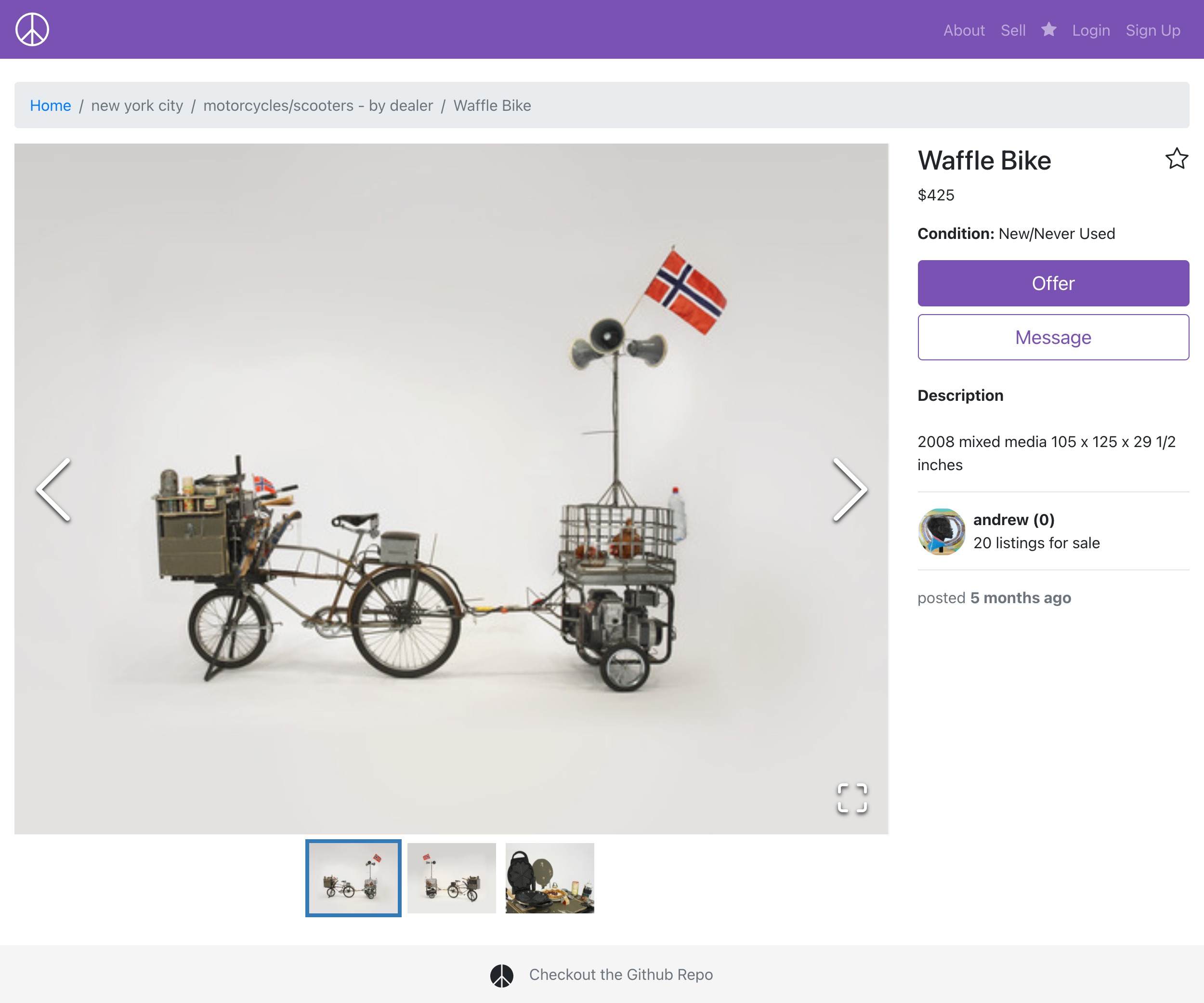 product details page